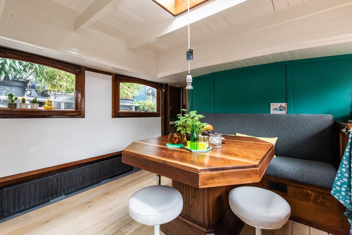 Dining area overlooking the water