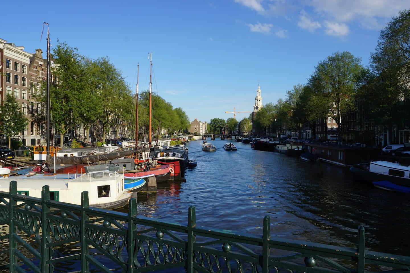 The canal right next to the boat